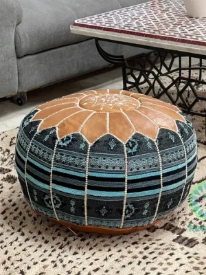 Kechart - Casual Moroccan pouf, floor ottoman