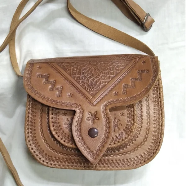 Moroccan Leather Bag, Genuine Leather Crossbody Bag