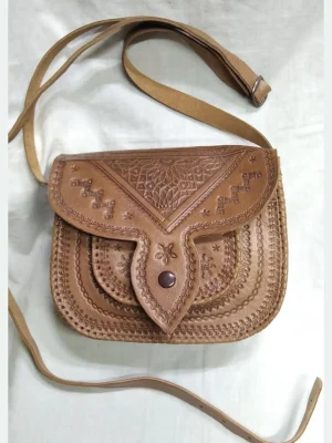 Moroccan Leather Bag, Genuine Leather Crossbody Bag