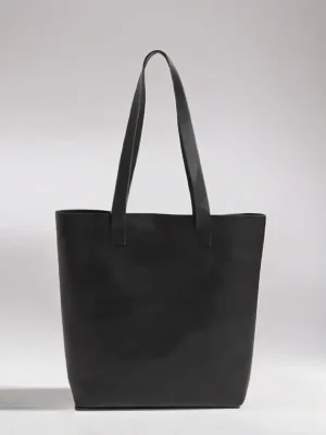 Black Leather Tote - Working leather tote